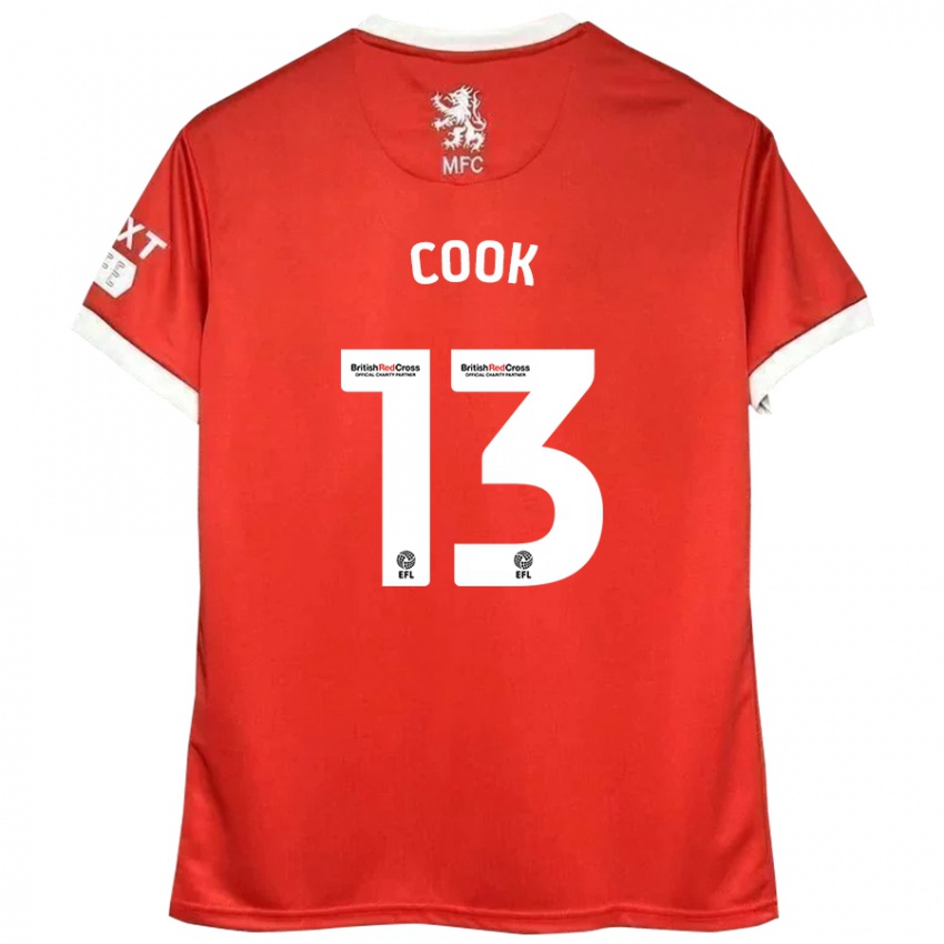 Niño Camiseta Ruby Cook #13 Rojo Blanco 1ª Equipación 2024/25 La Camisa Chile