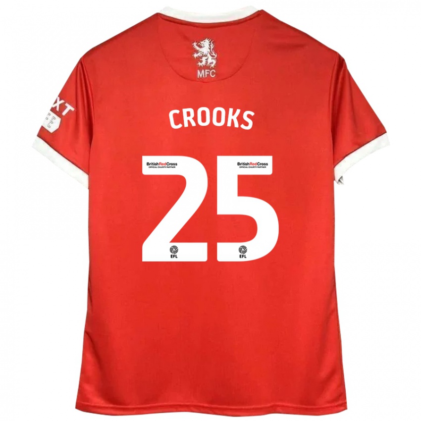 Niño Camiseta Matt Crooks #25 Rojo Blanco 1ª Equipación 2024/25 La Camisa Chile