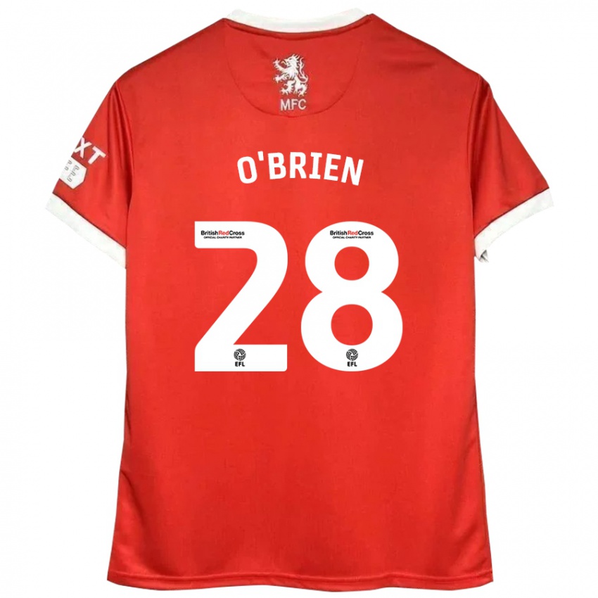 Niño Camiseta Lewis O'brien #28 Rojo Blanco 1ª Equipación 2024/25 La Camisa Chile