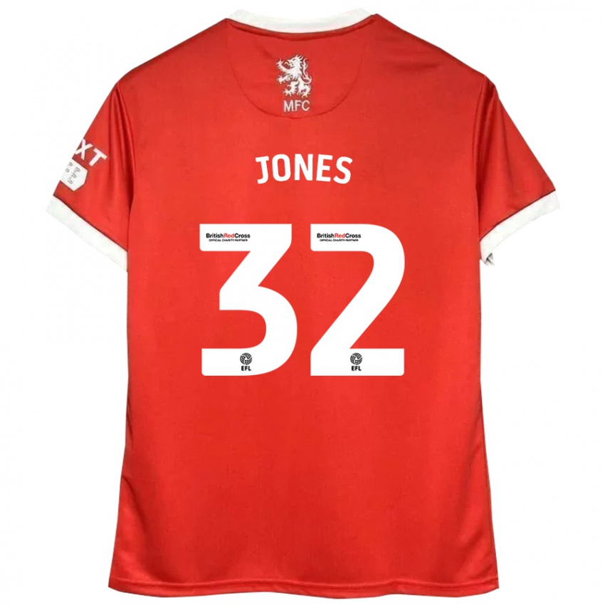 Niño Camiseta Jamie Jones #32 Rojo Blanco 1ª Equipación 2024/25 La Camisa Chile