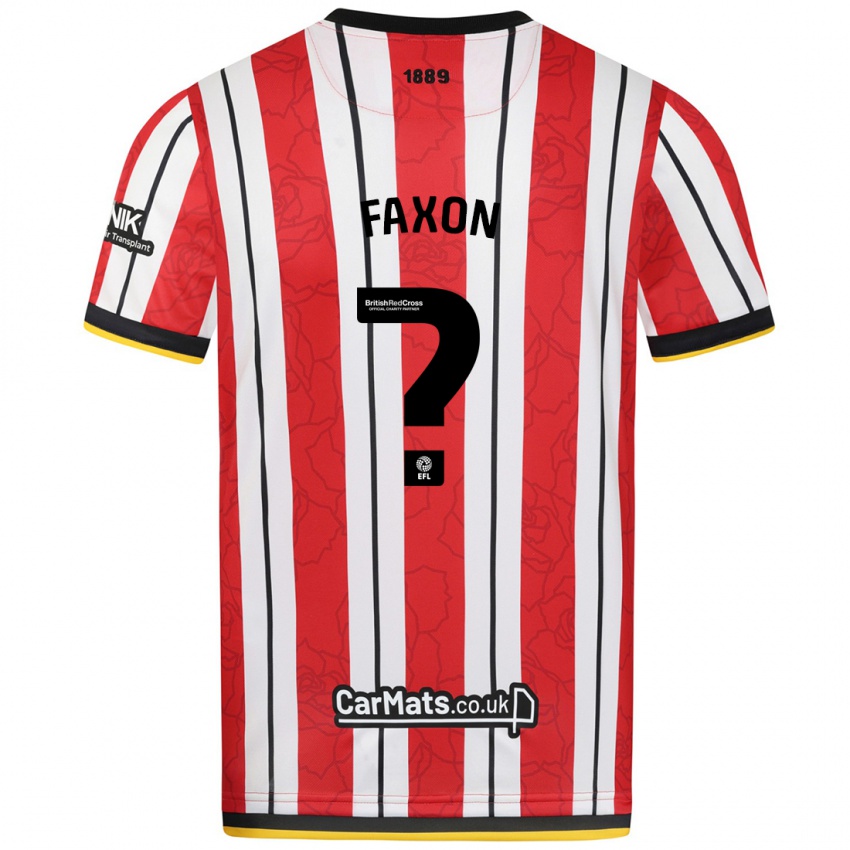 Niño Camiseta Luke Faxon #0 Rojo Blanco Rayas 1ª Equipación 2024/25 La Camisa Chile