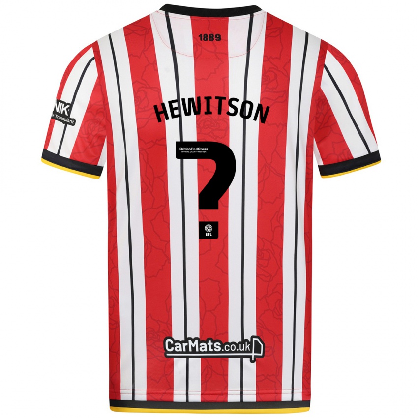 Niño Camiseta Coby Hewitson #0 Rojo Blanco Rayas 1ª Equipación 2024/25 La Camisa Chile