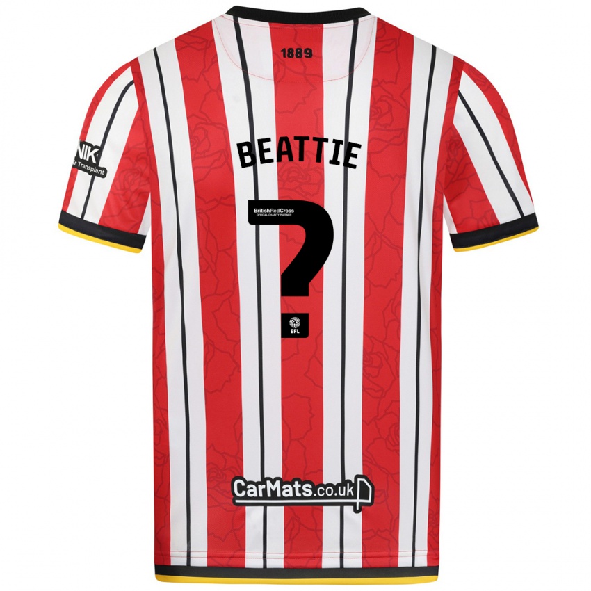 Niño Camiseta Jevan Beattie #0 Rojo Blanco Rayas 1ª Equipación 2024/25 La Camisa Chile