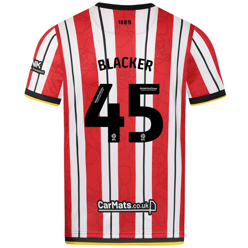 Niño Camiseta Billy Blacker #45 Rojo Blanco Rayas 1ª Equipación 2024/25 La Camisa Chile