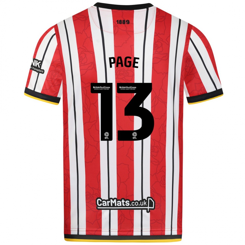 Niño Camiseta Olivia Page #13 Rojo Blanco Rayas 1ª Equipación 2024/25 La Camisa Chile