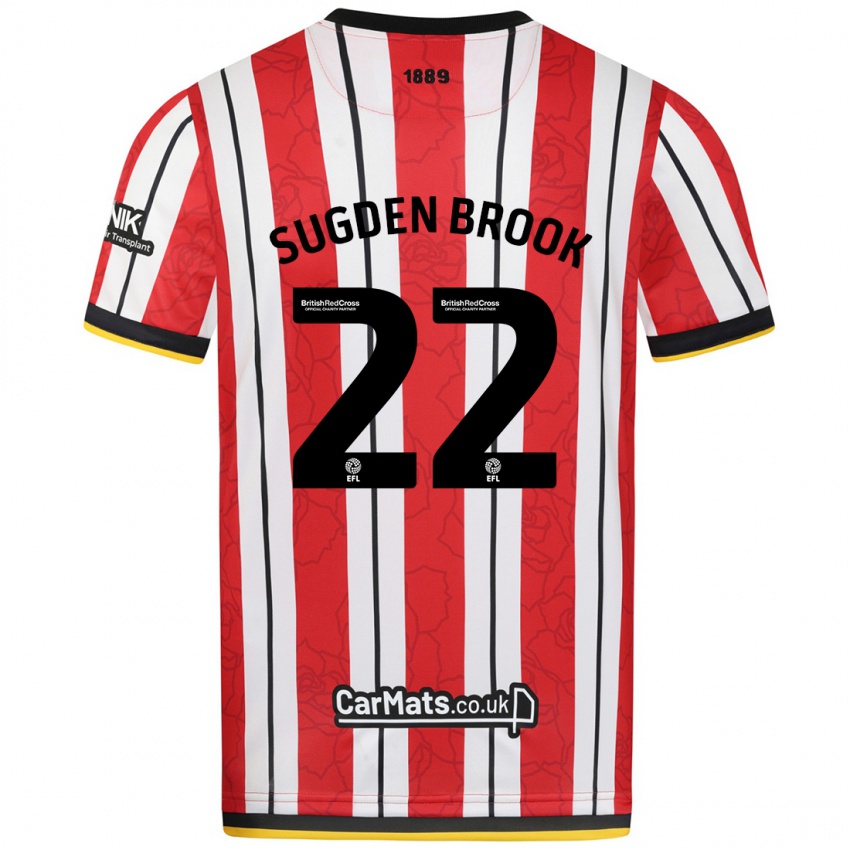 Niño Camiseta Darcie Sugden-Brook #22 Rojo Blanco Rayas 1ª Equipación 2024/25 La Camisa Chile