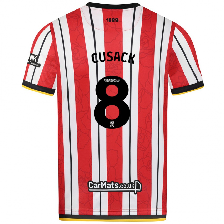 Niño Camiseta Maddy Cusack † #8 Rojo Blanco Rayas 1ª Equipación 2024/25 La Camisa Chile