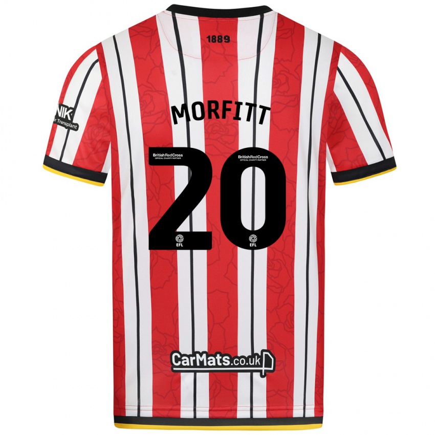 Niño Camiseta Izzy Morfitt #20 Rojo Blanco Rayas 1ª Equipación 2024/25 La Camisa Chile