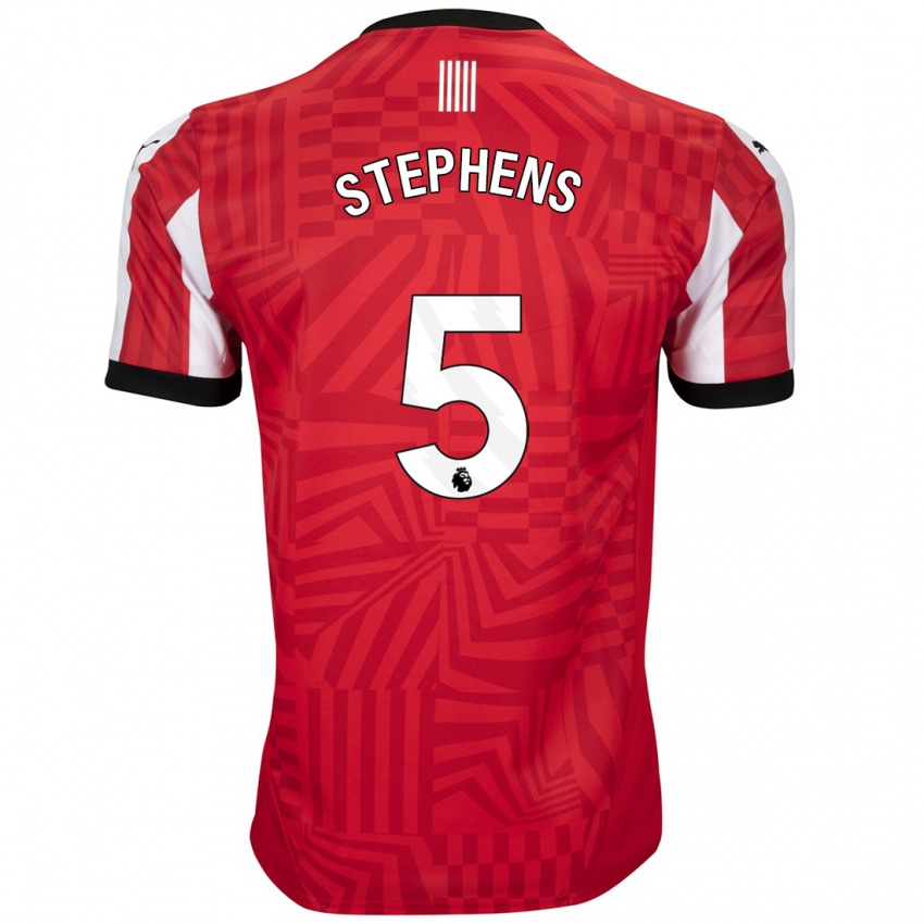 Niño Camiseta Jack Stephens #5 Rojo Blanco 1ª Equipación 2024/25 La Camisa Chile