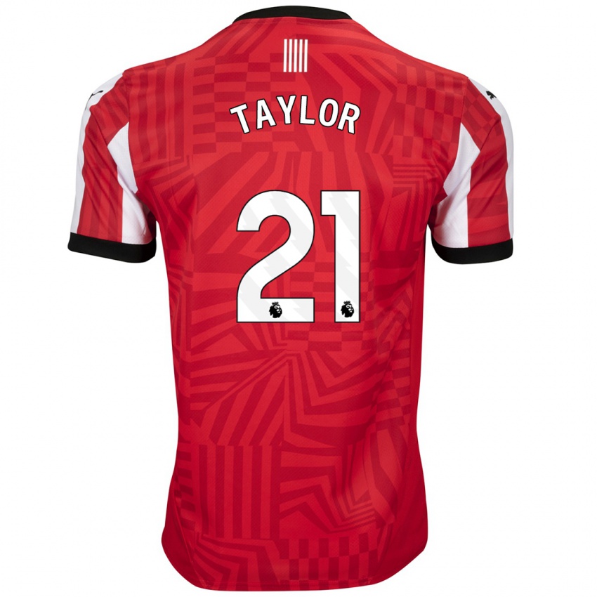 Niño Camiseta Charlie Taylor #21 Rojo Blanco 1ª Equipación 2024/25 La Camisa Chile