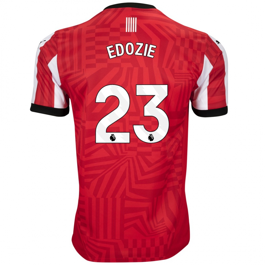 Niño Camiseta Samuel Edozie #23 Rojo Blanco 1ª Equipación 2024/25 La Camisa Chile