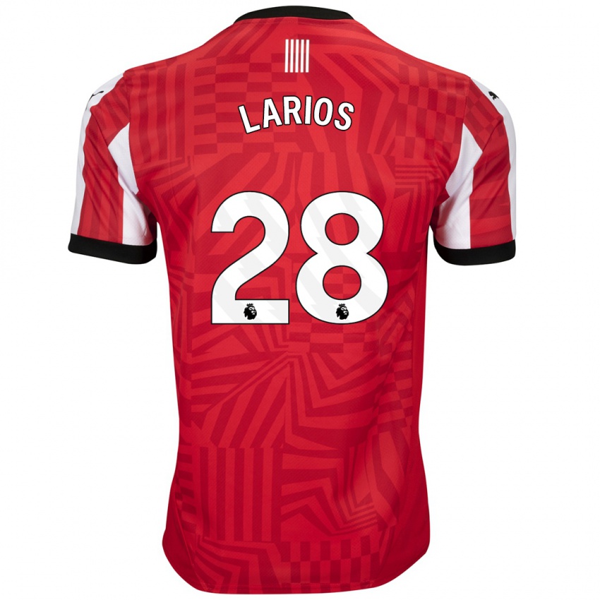 Niño Camiseta Juan Larios #28 Rojo Blanco 1ª Equipación 2024/25 La Camisa Chile