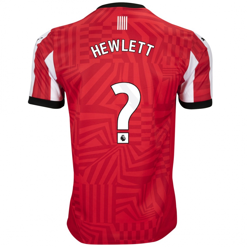 Niño Camiseta Jem Hewlett #0 Rojo Blanco 1ª Equipación 2024/25 La Camisa Chile