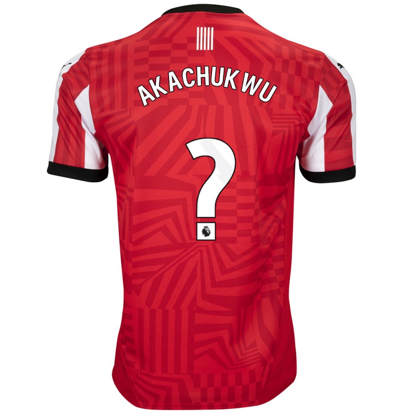 Niño Camiseta Romeo Akachukwu #0 Rojo Blanco 1ª Equipación 2024/25 La Camisa Chile