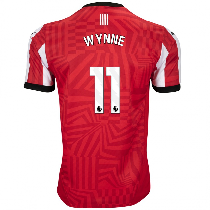 Niño Camiseta Megan Wynne #11 Rojo Blanco 1ª Equipación 2024/25 La Camisa Chile