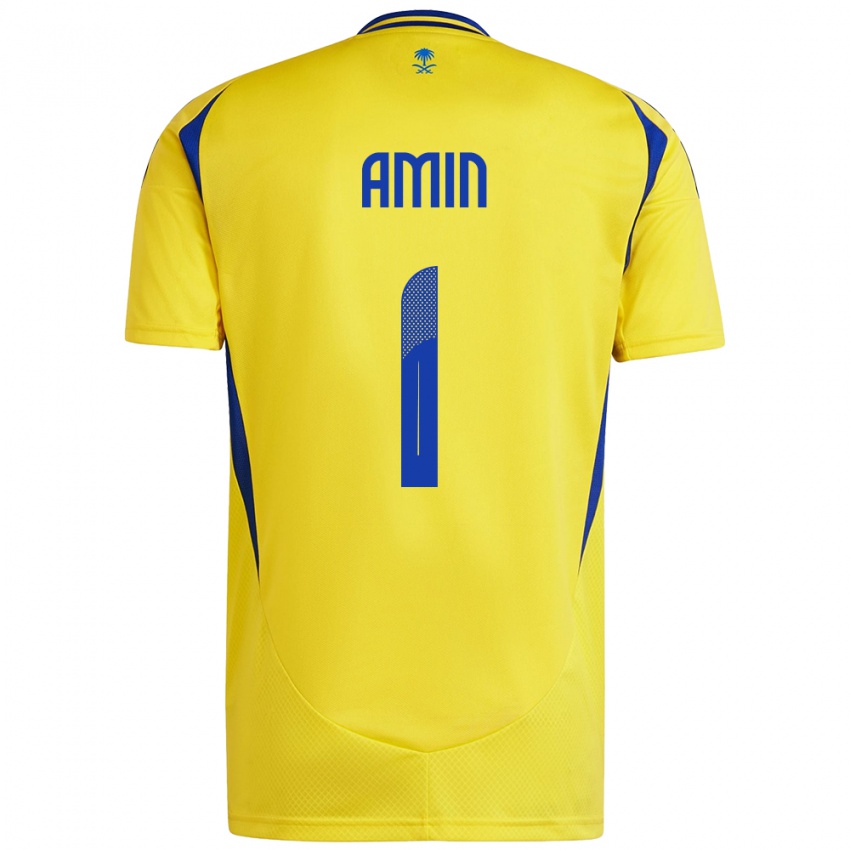 Niño Camiseta Amin Al-Bukhari #1 Amarillo Azul 1ª Equipación 2024/25 La Camisa Chile