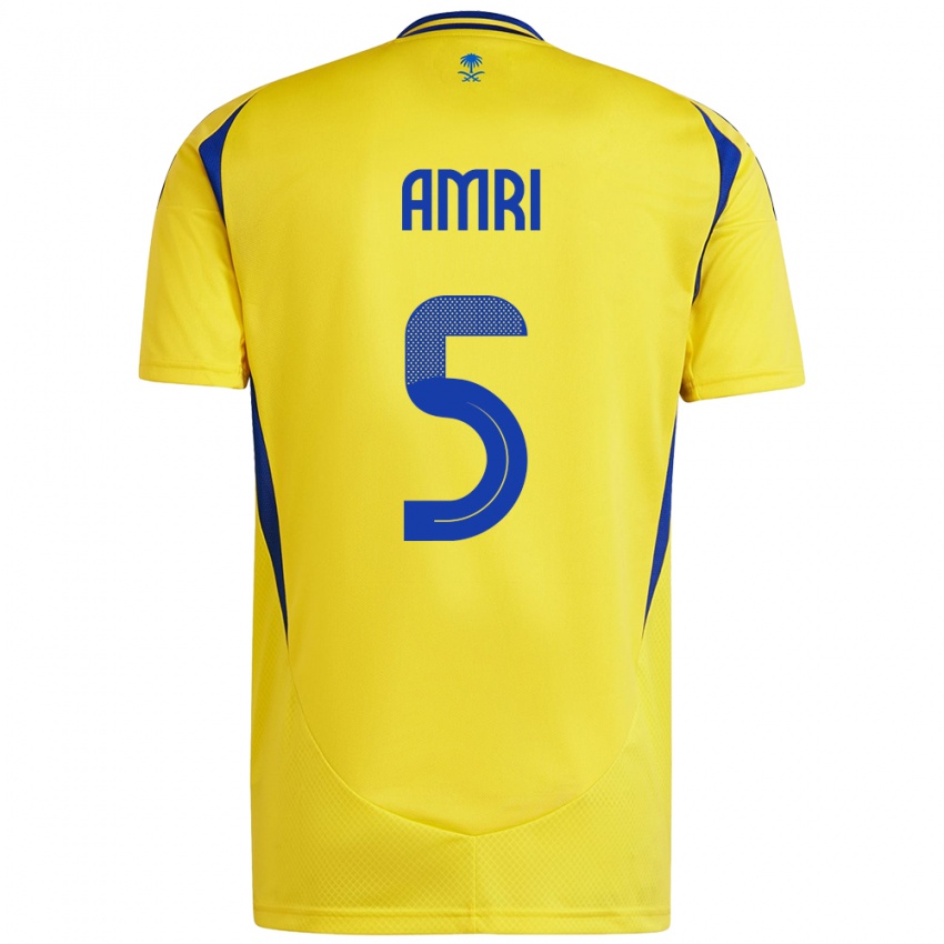 Niño Camiseta Abdulelah Al-Amri #5 Amarillo Azul 1ª Equipación 2024/25 La Camisa Chile