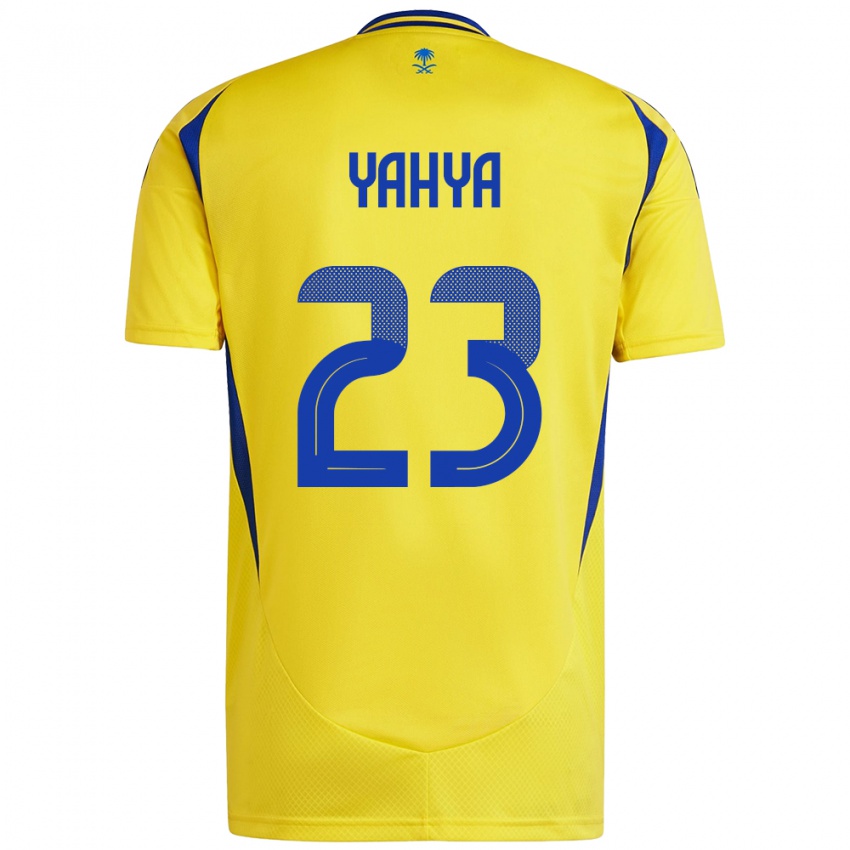 Niño Camiseta Ayman Yahya #23 Amarillo Azul 1ª Equipación 2024/25 La Camisa Chile