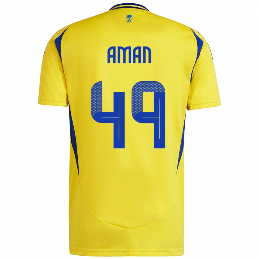 Niño Camiseta Awad Aman #49 Amarillo Azul 1ª Equipación 2024/25 La Camisa Chile