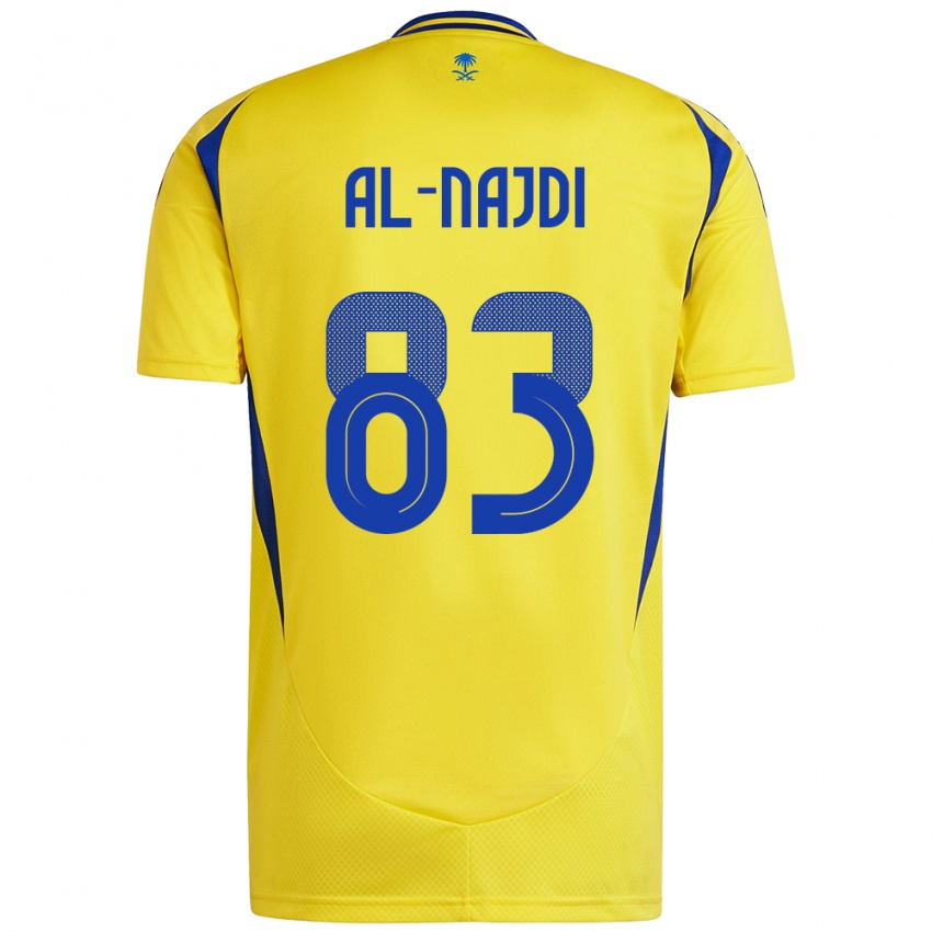 Niño Camiseta Salem Al-Najdi #83 Amarillo Azul 1ª Equipación 2024/25 La Camisa Chile