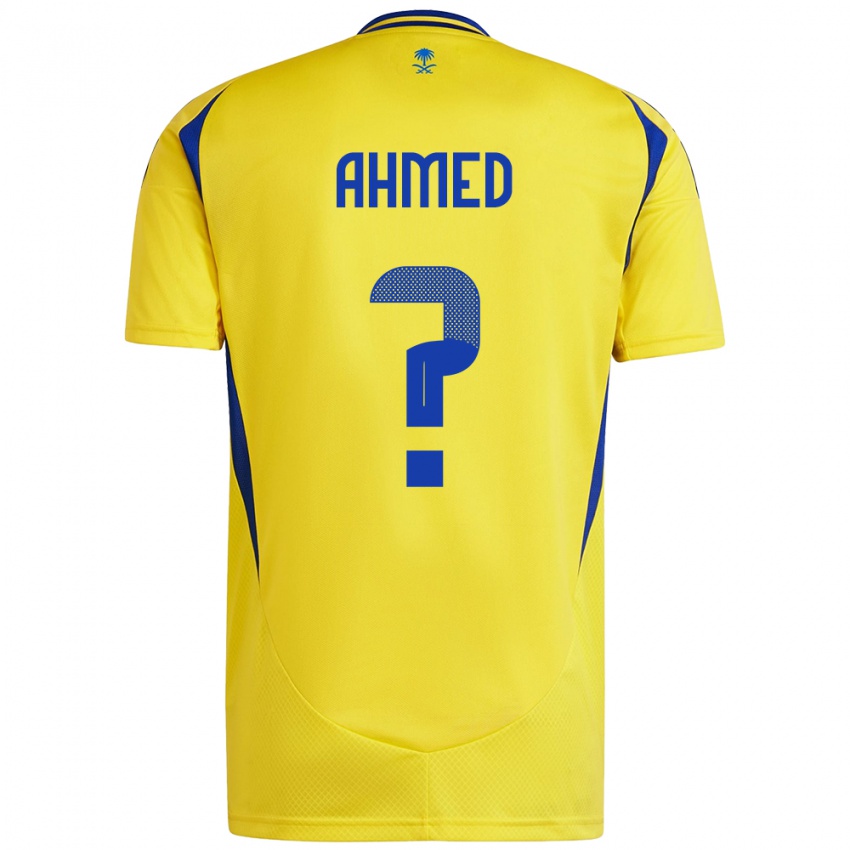 Niño Camiseta Al Anood Ahmed #0 Amarillo Azul 1ª Equipación 2024/25 La Camisa Chile