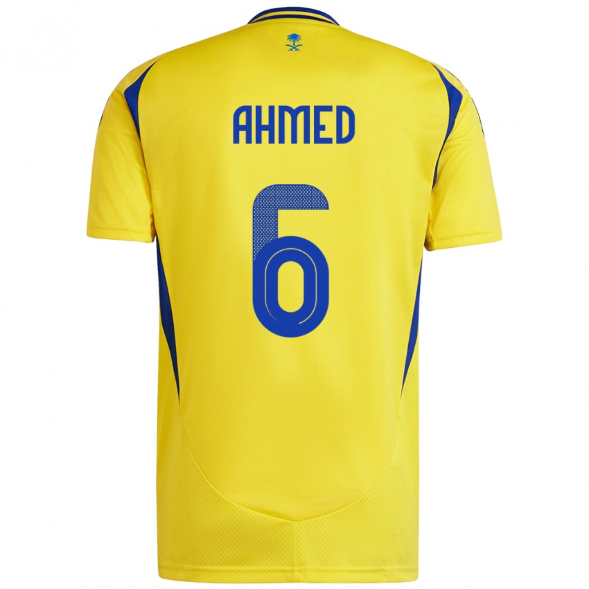 Niño Camiseta Aseel Ahmed #6 Amarillo Azul 1ª Equipación 2024/25 La Camisa Chile