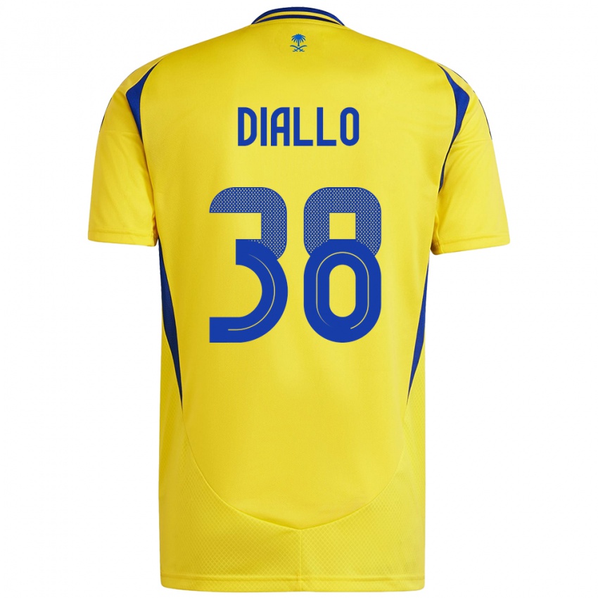 Niño Camiseta Aminata Diallo #38 Amarillo Azul 1ª Equipación 2024/25 La Camisa Chile