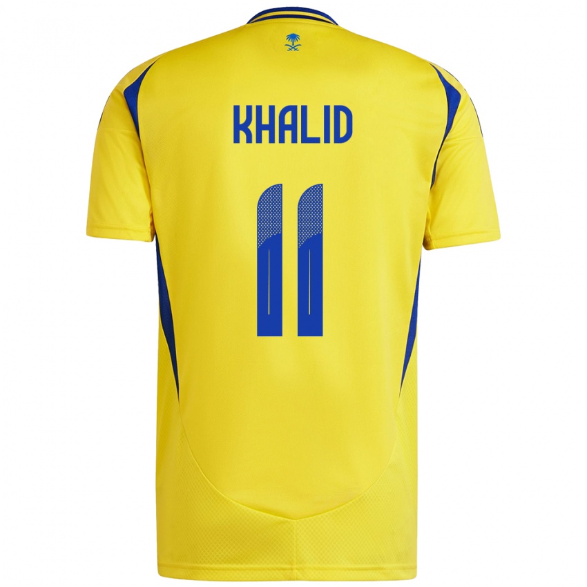 Niño Camiseta Khalid Al-Ghannam #11 Amarillo Azul 1ª Equipación 2024/25 La Camisa Chile