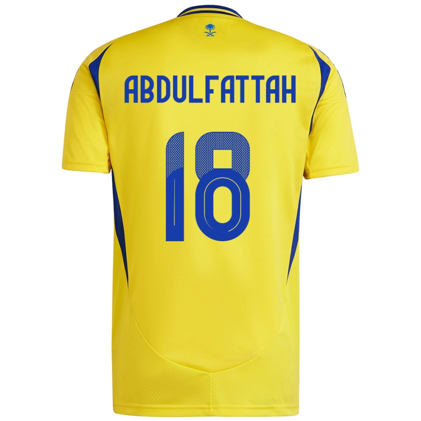 Niño Camiseta Abdulfattah Adam #18 Amarillo Azul 1ª Equipación 2024/25 La Camisa Chile