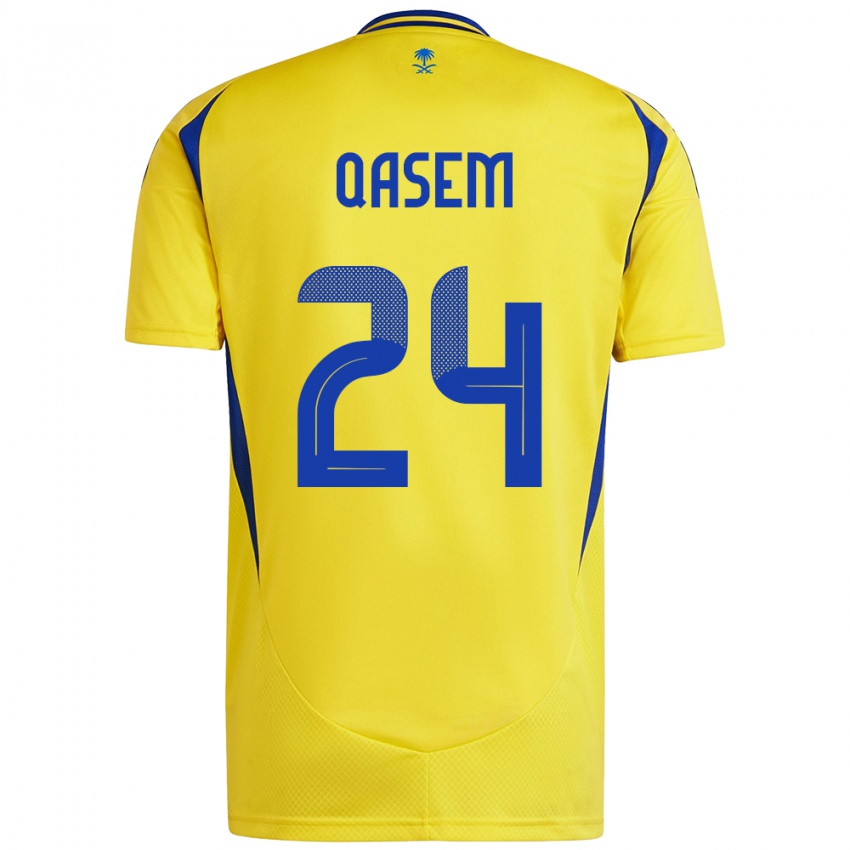 Niño Camiseta Mohammed Qasem #24 Amarillo Azul 1ª Equipación 2024/25 La Camisa Chile