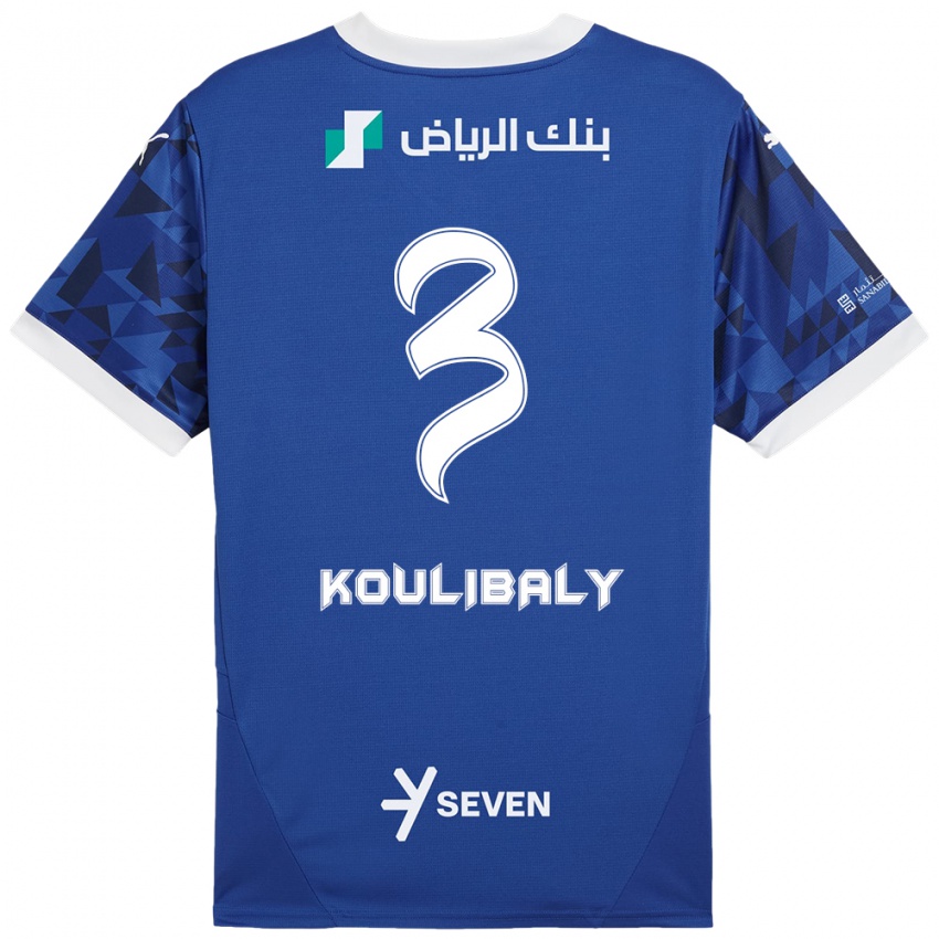 Niño Camiseta Kalidou Koulibaly #3 Azul Oscuro Blanco 1ª Equipación 2024/25 La Camisa Chile