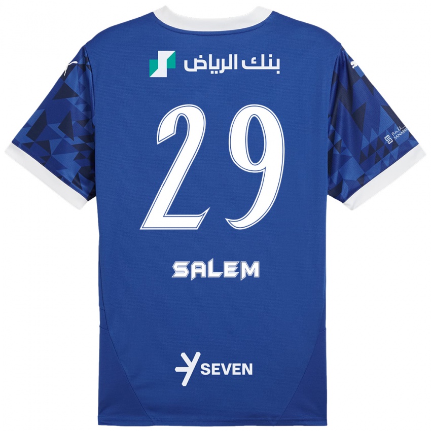 Niño Camiseta Salem Al-Dawsari #29 Azul Oscuro Blanco 1ª Equipación 2024/25 La Camisa Chile