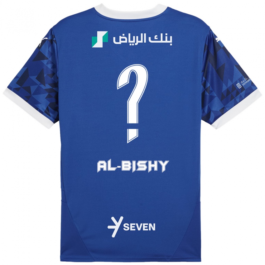 Niño Camiseta Bder Abdulaziz Al-Bishy #0 Azul Oscuro Blanco 1ª Equipación 2024/25 La Camisa Chile