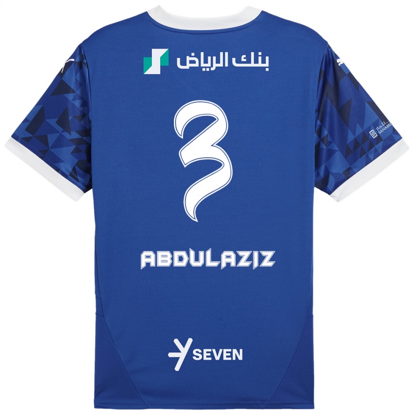 Niño Camiseta Al Jawhara Abdulaziz #3 Azul Oscuro Blanco 1ª Equipación 2024/25 La Camisa Chile