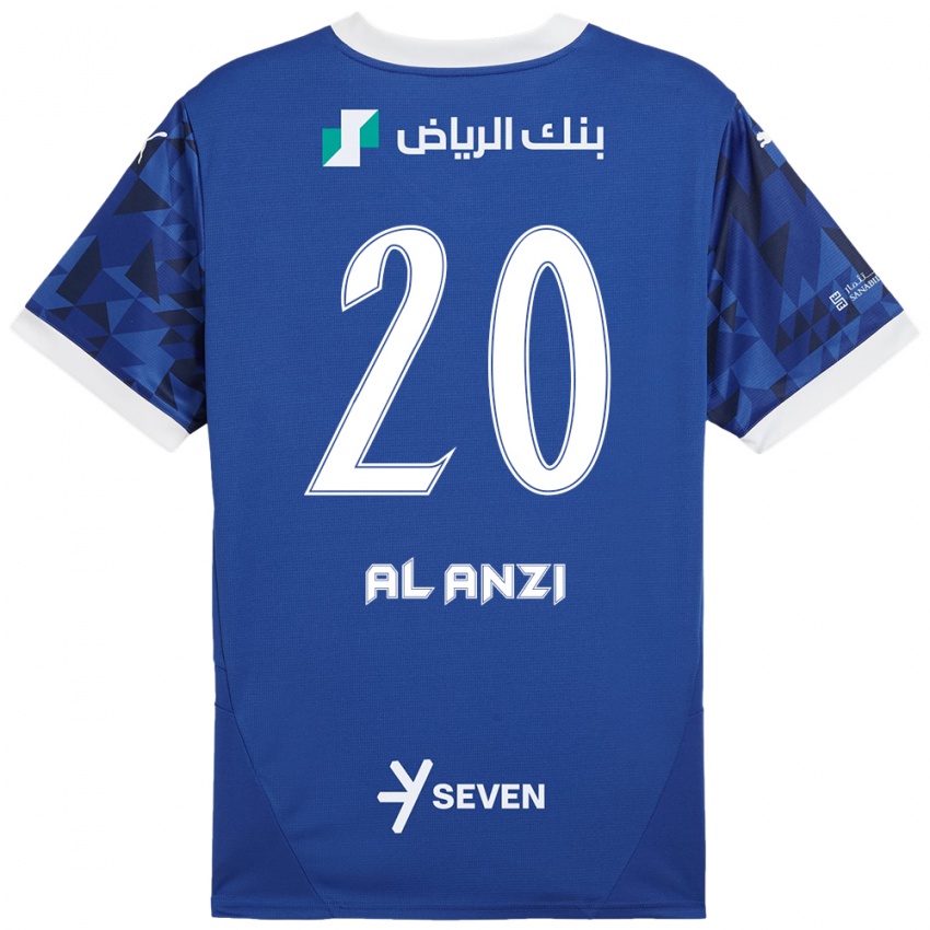 Niño Camiseta Areej Al-Anzi #20 Azul Oscuro Blanco 1ª Equipación 2024/25 La Camisa Chile