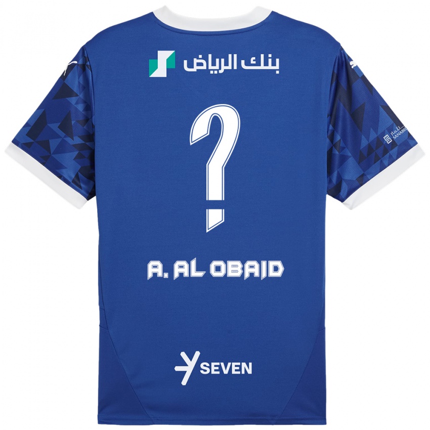 Niño Camiseta Abdulrahman Al-Obaid #0 Azul Oscuro Blanco 1ª Equipación 2024/25 La Camisa Chile