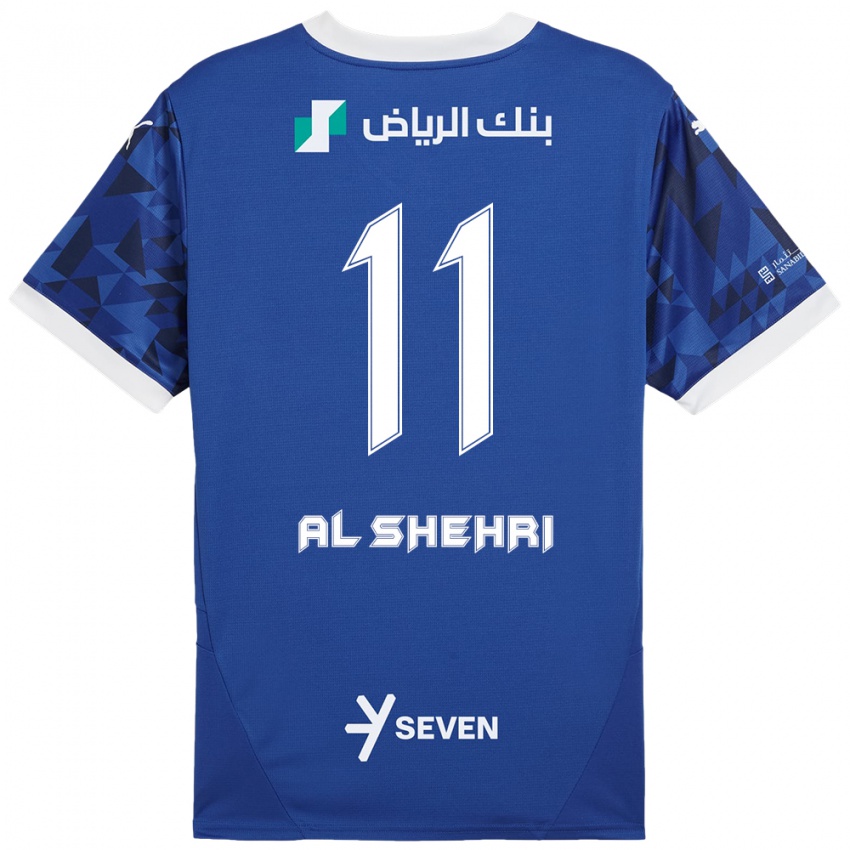 Niño Camiseta Saleh Al-Shehri #11 Azul Oscuro Blanco 1ª Equipación 2024/25 La Camisa Chile