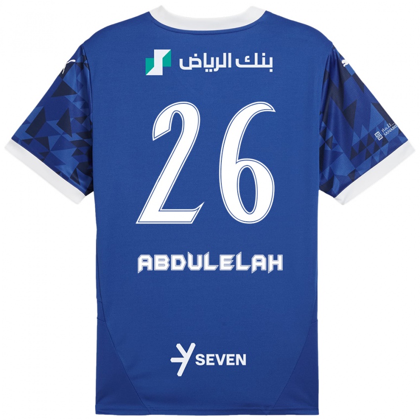 Niño Camiseta Abdulelah Al-Malki #26 Azul Oscuro Blanco 1ª Equipación 2024/25 La Camisa Chile