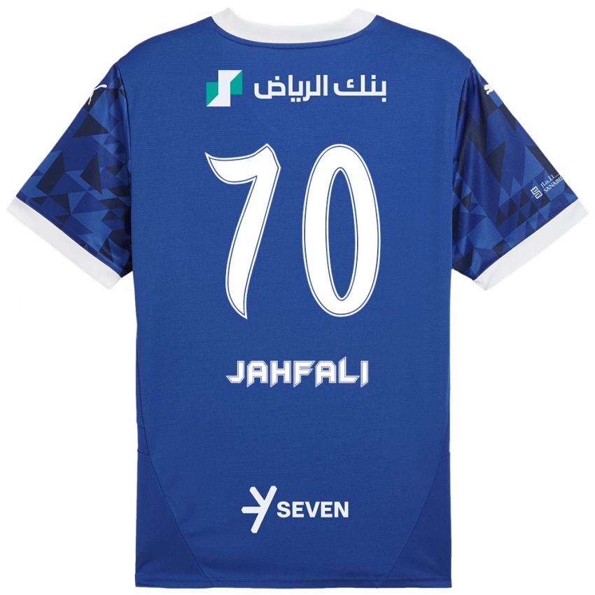 Niño Camiseta Mohammed Jahfali #70 Azul Oscuro Blanco 1ª Equipación 2024/25 La Camisa Chile