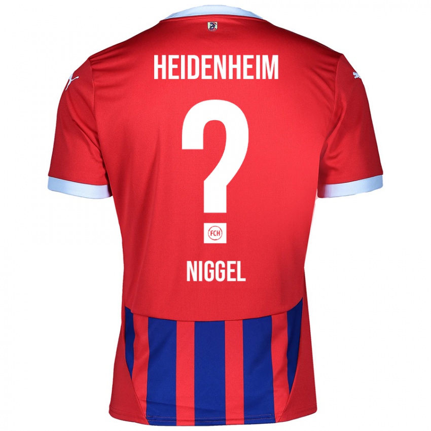 Niño Camiseta Henrik Niggel #0 Rojo Azul 1ª Equipación 2024/25 La Camisa Chile