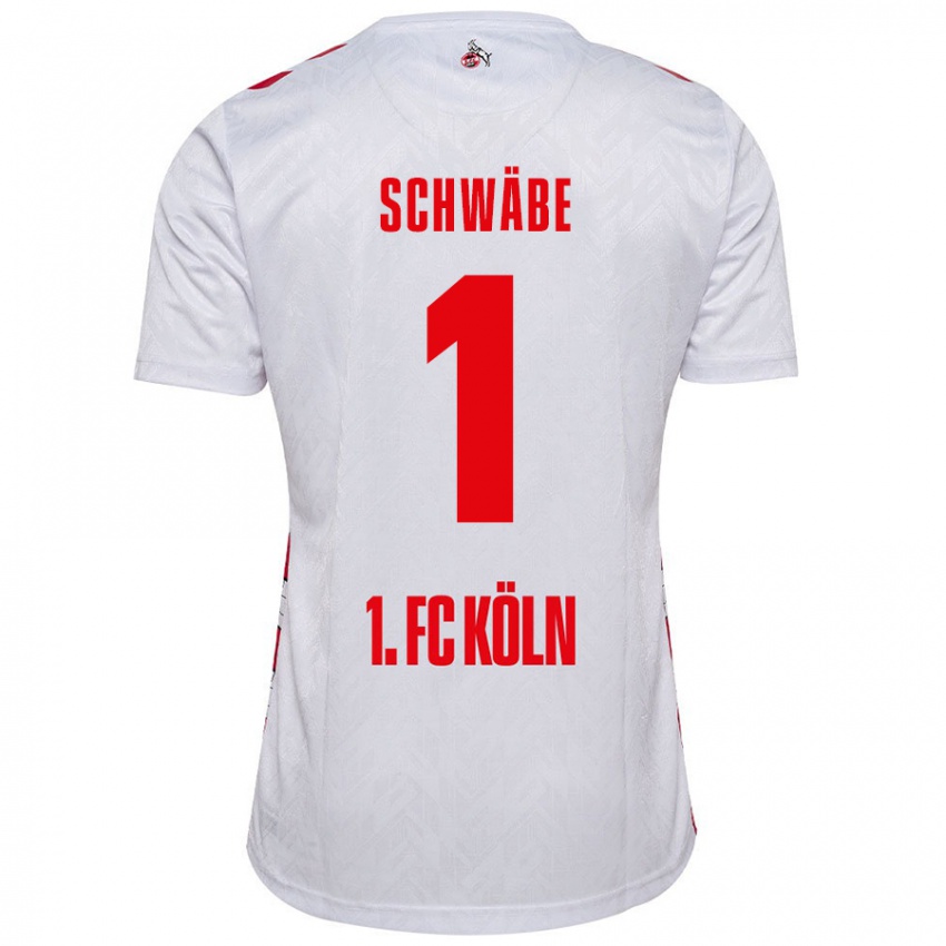 Niño Camiseta Marvin Schwäbe #1 Blanco Rojo 1ª Equipación 2024/25 La Camisa Chile