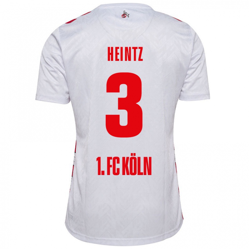 Niño Camiseta Dominique Heintz #3 Blanco Rojo 1ª Equipación 2024/25 La Camisa Chile