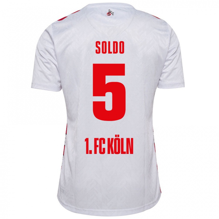 Niño Camiseta Nikola Soldo #5 Blanco Rojo 1ª Equipación 2024/25 La Camisa Chile