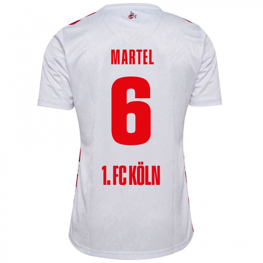 Niño Camiseta Eric Martel #6 Blanco Rojo 1ª Equipación 2024/25 La Camisa Chile