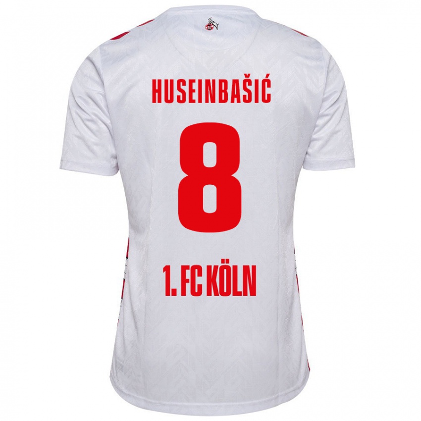 Niño Camiseta Denis Huseinbasic #8 Blanco Rojo 1ª Equipación 2024/25 La Camisa Chile