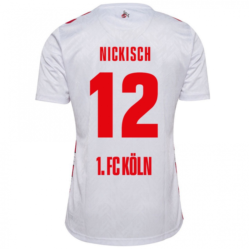 Niño Camiseta Jonas Nickisch #12 Blanco Rojo 1ª Equipación 2024/25 La Camisa Chile