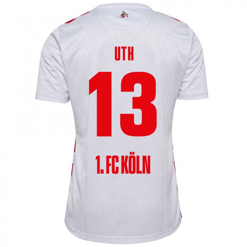 Niño Camiseta Mark Uth #13 Blanco Rojo 1ª Equipación 2024/25 La Camisa Chile