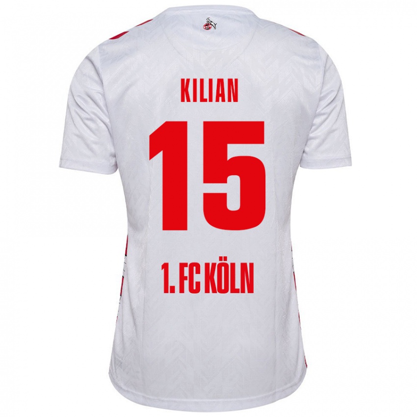 Niño Camiseta Luca Kilian #15 Blanco Rojo 1ª Equipación 2024/25 La Camisa Chile