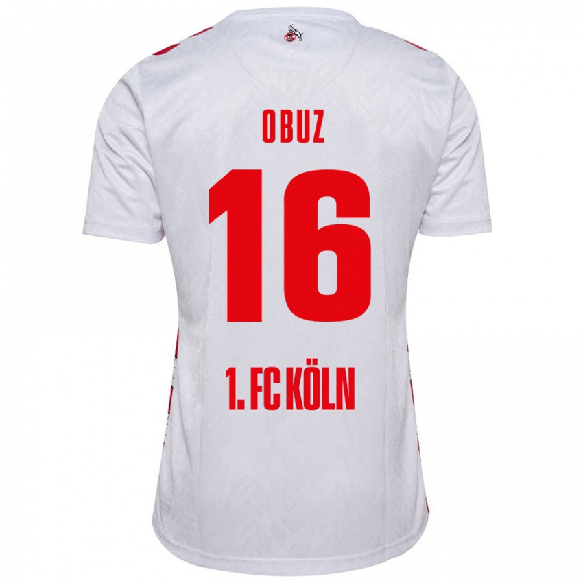 Niño Camiseta Marvin Obuz #16 Blanco Rojo 1ª Equipación 2024/25 La Camisa Chile