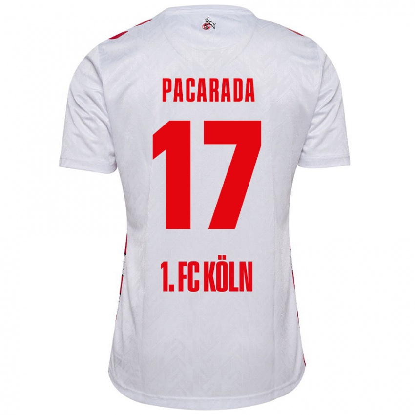 Niño Camiseta Leart Paçarada #17 Blanco Rojo 1ª Equipación 2024/25 La Camisa Chile